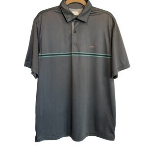Greg Norman Mens Play Dry Short Sleeve Golf Polo Shirt Polyester Gray Size Large